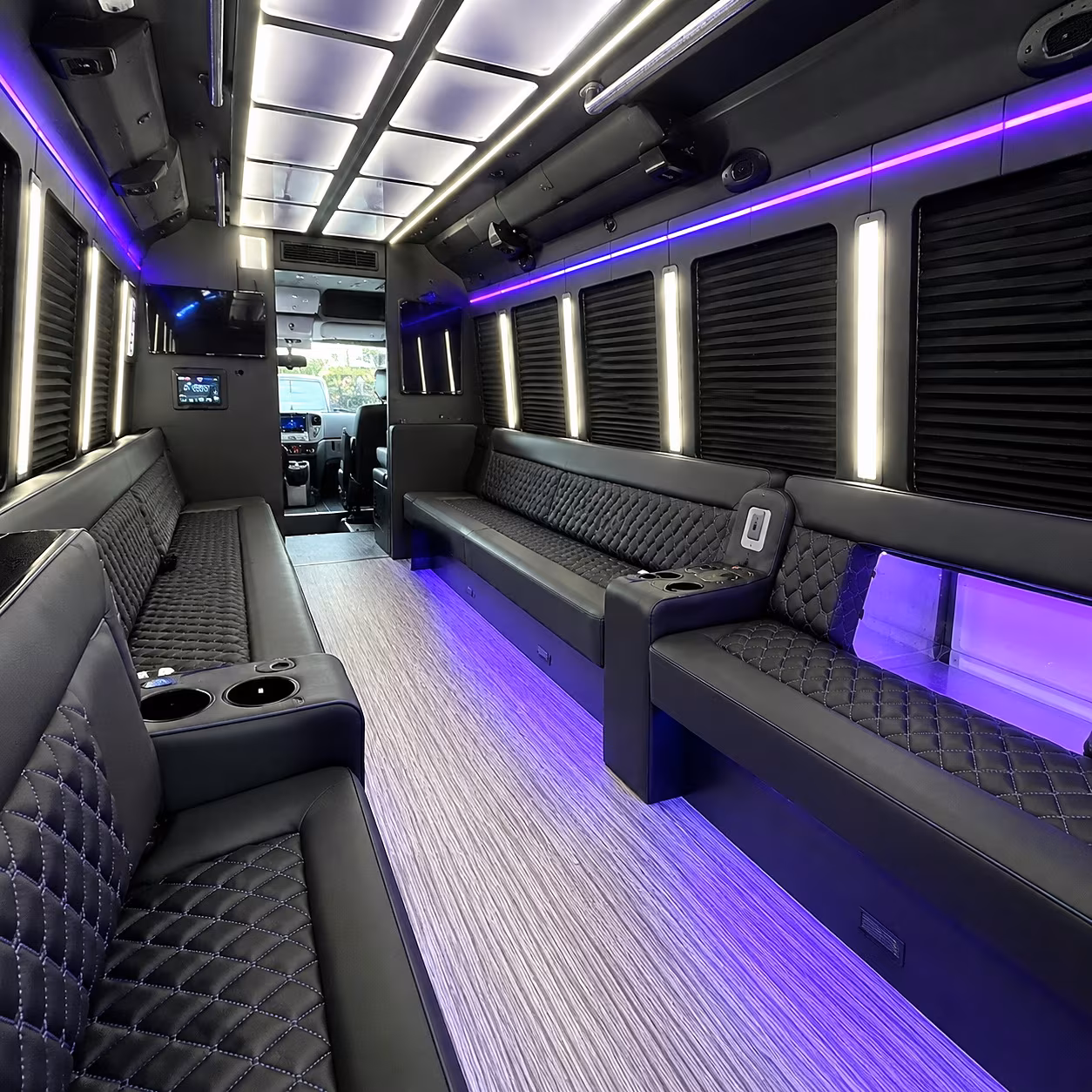 Henderson Wedding Transportation party bus interior