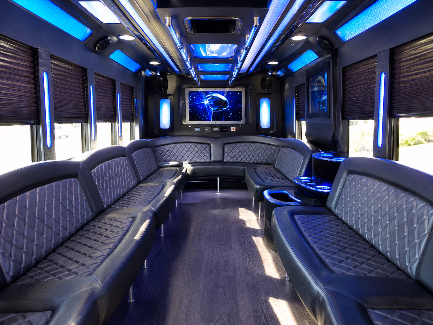 Henderson Wedding Transportation party bus interior